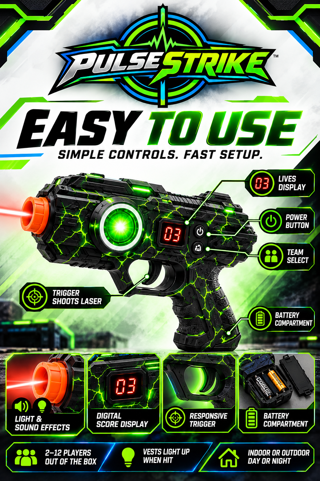 PulseStrike™ Ultimate Laser Tag Battle Set