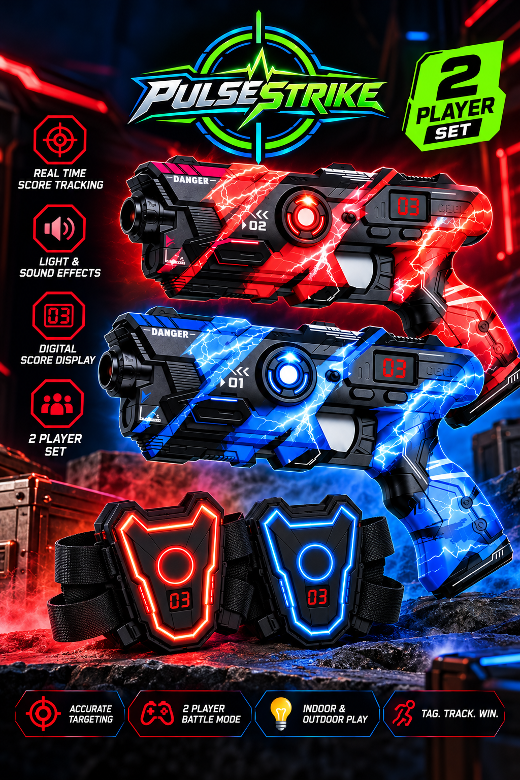 PulseStrike™ Ultimate Laser Tag Battle Set